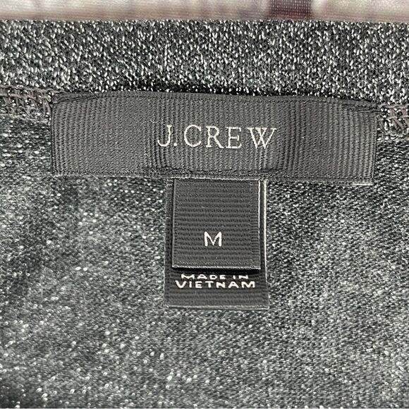 J.CREW grey silver metallic sparkle bell sleeve top, size M - Picture 3 of 14